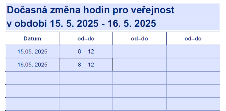 Otevírací doba