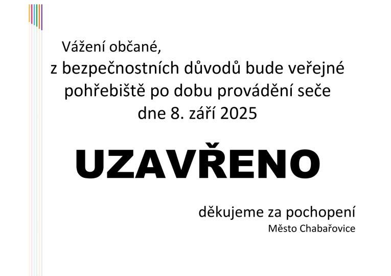 Uzavření hřbitova