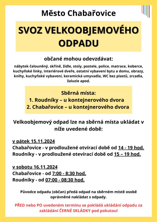 Svoz velkoobjemového odpadu